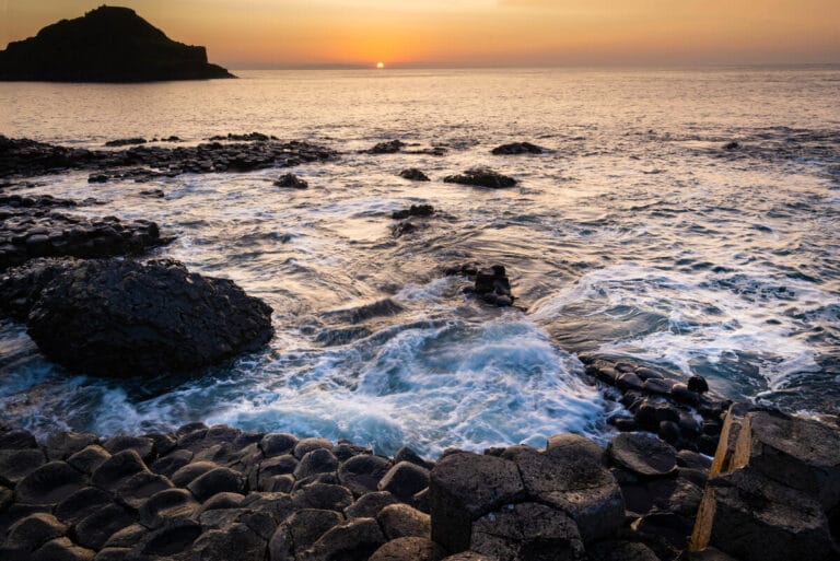 Sunset at the Giants Causeway